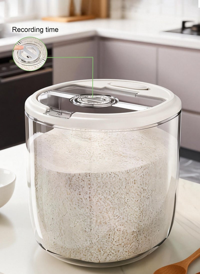 CUBEXELL Rice Dispenser, Rice Storage Container, Kitchen Food Grain Storage Box With Measuring Cup And Time Dial, Sealed Moisture-Proof Rice Bucket, Large Capacity Grain Flour Soybean Storage Container, Suitable For Kitchen Storage And Organization. - Image 1